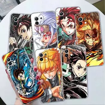 Прозрачный чехол Demon Slayer Anime для Xiaomi Mi Poco X3 NFC M3 Pro F3 F1 11 Lite 12 Note 10 11T 9T прозрачный чехол для телефона Xiaomi Poco F3