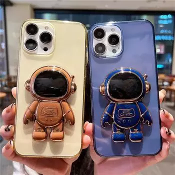 Прозрачный чехол-держатель для телефона с подставкой астронавта для Iphone 13 11 12 Pro Max Xs Max Xr X 13pro 11, противоударный, прозрачная, мягкая задняя крышка For iPhone XS