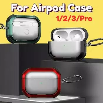 Прозрачный чехол для Airpods Pro 2 поколения для Airpods 3 Pro 2 USB-C 2023 Air Pods Pro, чехол из ТПУ для ПК, чехол для наушников For AirPods Pro красный