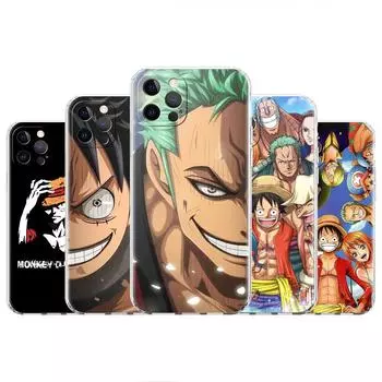 Прозрачный чехол для Apple iPhone 11 14 13 12 Pro 7 8 Plus SE 2022 XR X XS Max 6 6S Силиконовый чехол для телефона One-piece iPhone 14 Plus