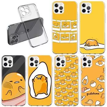 Прозрачный чехол для Apple iPhone 11 14 13 Pro 12 7 8 Plus SE 2022 XR X XS Max 6 6S 14Pro силиконовый чехол для телефона Gudetama iPhone 14 Plus