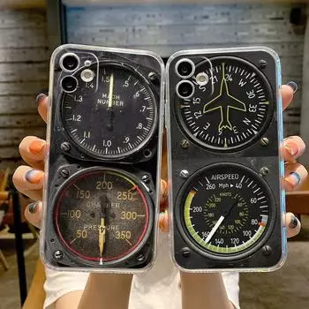 Прозрачный чехол для Apple iPhone 13 Pro 11 14 12 7 8 Plus SE 2022 XR X Чехол для телефона авиационный самолет вертолет кабина прибор iPhone 14 Pro Max