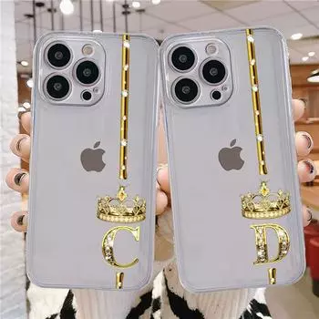 Прозрачный чехол для Apple iPhone 14 11 13 12 Pro 7 8 Plus XR X XS Max 6 6S 13Pro, чехол для телефона розового золота, 26 букв ABC, полый iPhone 14