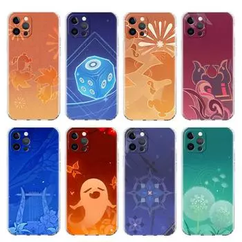Прозрачный чехол для Apple iPhone 14 13 11 12 Pro 7 8 Plus XR X XS Max 6 6S 14Pro, силиконовый чехол для телефона Genshin Impact Logo iPhone 14 Pro Max