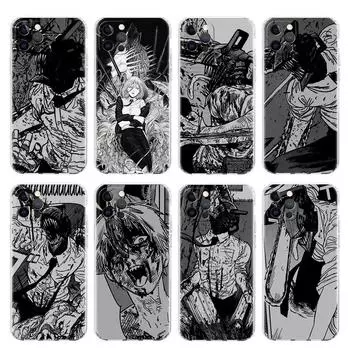 Прозрачный чехол для Apple iPhone 14 13 11 12 Pro 7 8 Plus XR X XS Max 6 6S 14Pro силиконовый чехол для телефона Chainsaw Man Cool iPhone 14 Pro Max