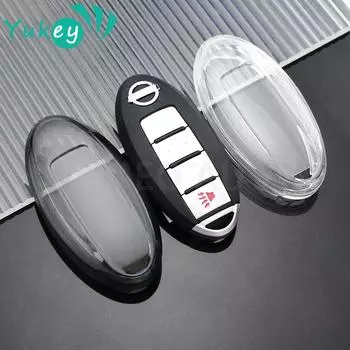 Прозрачный чехол для автомобильного ключа для Nissan Qashqai J10 J11 X-Trail T31 T32 Juke Kicks Tiida Pathfinder Note для Infiniti чёрный