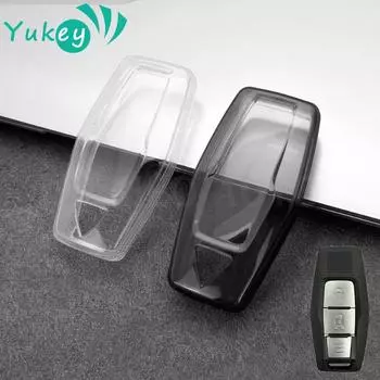 Прозрачный чехол для дистанционного ключа автомобиля, брелок для Mitsubishi Outlander 2021 2022 2023, умная защита кнопок 2/3/4 белый