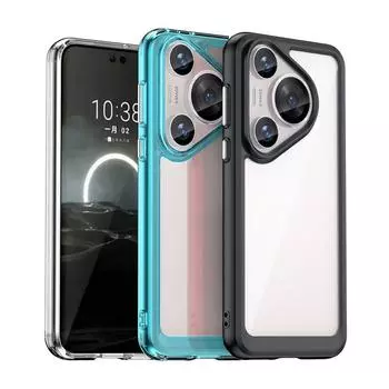 Прозрачный чехол для Huawei Pura 70 Pro Pura 70 Plus P60 P50 Mate 60 Pro Mate60 RS Mate 50 Pro, мягкий тонкий чехол для телефона из ТПУ For Pura 70 Pro чёрный