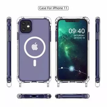 Прозрачный чехол для iPhone 14 Pro Max со встроенным магнитным ремешком через плечо iphone14pro прозрачный