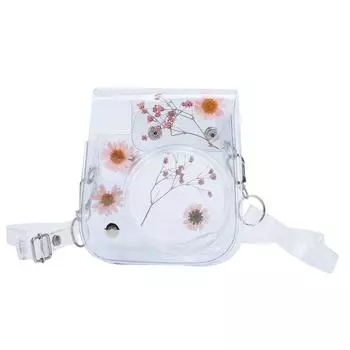 Прозрачный чехол для камеры из ПВХ с регулируемым плечевым ремнем для Instax Mini 11 розовый