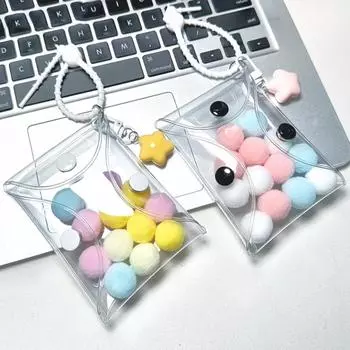 Прозрачный чехол для карт Idol, защитный чехол для хранения карт, витрина для товаров pink star