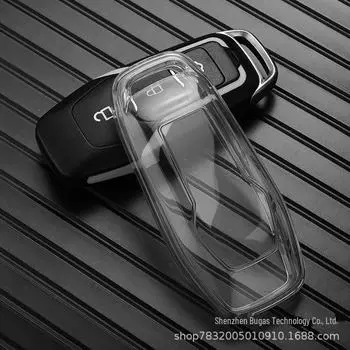 Прозрачный чехол для ключа, подходящий для автомобилей Ford, таких как Edge, Mondeo, Taurus, Explorer, Mustang.. Идеально подходит для мужчин. Ford C прозрачный/чёрный