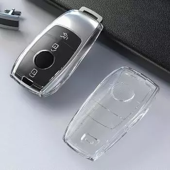 Прозрачный чехол для ключей из ТПУ для Mercedes Benz ECS GLC Class E200 E400 E63 W213 S550 S560 C260 A200, защитная оболочка для ключей прозрачный черный
