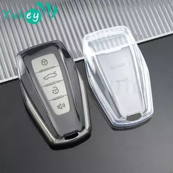 Прозрачный чехол для ключей от автомобиля для Geely, брелок для ключей, многоцветный чехол для Geely Coolray X6 Emgrand Global Hawk GX7, аксессуары чёрный