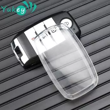 Прозрачный чехол для ключей от машины для Kia K2 KX Rio Sorento K4 Cerato Forte Picanto Stonic Carnival Niro Morning Picanto Elantra Verna Sportage чёрный