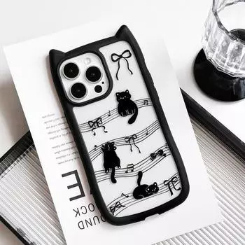 Прозрачный чехол для кошачьих ушей iPhone16 1514promax, совместимый и подходящий для котенка Five Line 13/12/11 16