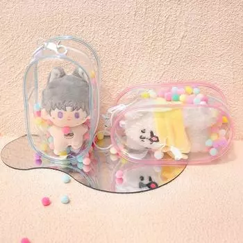 Прозрачный чехол для кукольных аксессуаров на открытом воздухе, украшение, таинственная коробка, коробка для демонстрации кукол, ПВХ, органайзер для хранения вещей, чехол-брелок, кошелек as the picture