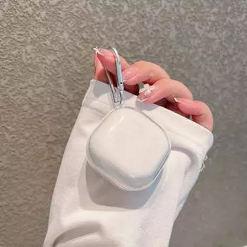 Прозрачный чехол для наушников для Samsung Galaxy Buds 2 Pro Live, чехол для Galaxy Buds2 Pro, прозрачный мягкий чехол из ТПУ, полная защита с металлическим крючком for Galaxy Buds Live