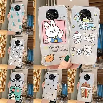 Прозрачный чехол для Poco X3 Pro PocoX3 NFC, защитный чехол с мультяшным милым кроличьим сердцем, мягкий силиконовый чехол для Xiaomi Poco X3, противоударные защитные задние сумки Poco X3