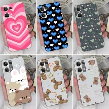 Прозрачный чехол для Realme 6 7 8 9 10 C55 C53 C20 OPPO Reno8 T Reno7 Pro SE 4G 5G Cute Bear Мягкая силиконовая задняя крышка из ТПУ для OPPO Realme Coque, бампер OPPO Reno 4G (6.4 )