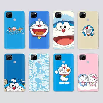 Прозрачный чехол для Samsung A04 A14 A23 M33 M53 Realme 10 9 C35 C55 VIVO X80 Infinix Hot 30 Note 11 Tecno Spark 8P Pro W-55 Cute Doraemon Tecno Spark GO 2023 коричневато-жёлтый