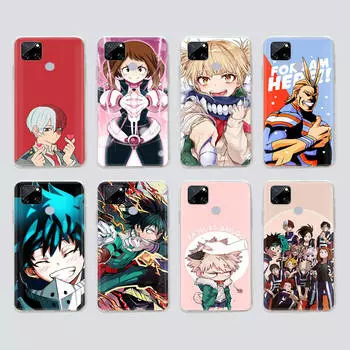 Прозрачный чехол для Samsung A04 A14 A23 M33 M53 Realme 10 9 C35 C55 VIVO X80 Infinix Hot 30 Note 11 Tecno Spark 8P Pro W-54 Anime Hero Academia Infinix Smart 6 жасмин