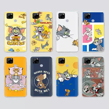 Прозрачный чехол для Samsung A04 A14 A23 M33 M53 Realme 10 9 C35 C55 VIVO X80 Infinix Hot 30 Note 11 Tecno Spark 8P Pro C-44 Cute Tom and Jerry Infinix Hot 30 верблюд