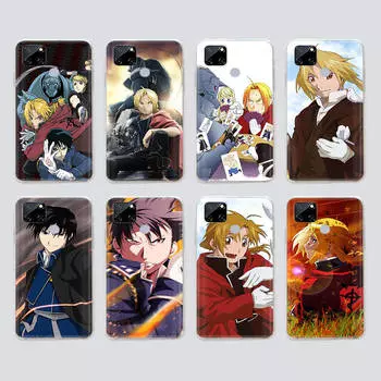 Прозрачный чехол для Samsung A04 A14 A23 M33 M53 Realme 10 9 C35 C55 VIVO X80 Infinix Hot 30 Note 11 Tecno Spark 8P Pro W-66 Fullmetal Alchemist VIVO Y22s жасмин