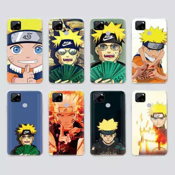 Прозрачный чехол для Samsung A04 A14 A23 M33 M53 Realme 10 9 C35 C55 VIVO X80 Infinix Hot 30 Note 11 Tecno Spark 8P Pro W-72 Naruto Infinix Zero 20 зелёный