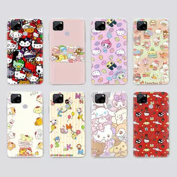 Прозрачный чехол для Samsung A04 A14 A23 M33 M53 Realme 10 9 C35 C55 VIVO X80 Infinix Hot 30 Note 11 Tecno Spark 8P Pro L-14 Sanrio Mix VIVO X80 олений