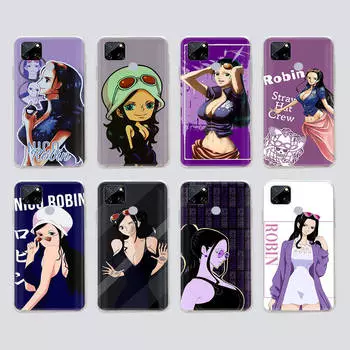 Прозрачный чехол для Samsung A04 A14 A23 M33 M53 Realme 10 9 C35 C55 VIVO X80 Infinix Hot 30 Note 11 Tecno Spark 8P Pro W-73 One Piece Robin Infinix Note 10 Pro аэро