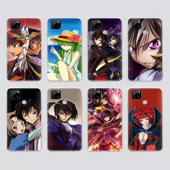 Прозрачный чехол для Samsung A04 A14 A23 M33 M53 Realme 10 9 C35 C55 VIVO X80 Infinix Hot 30 Note 11 Tecno Spark 8P Pro W-60 Code Geass Tecno Camon 19 pro коричневато-жёлтый