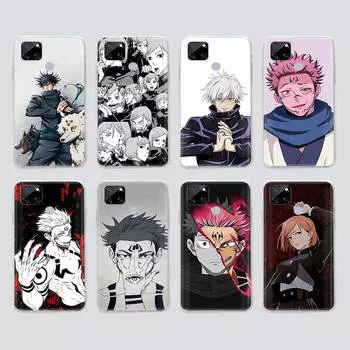 Прозрачный чехол для Samsung A04 A14 A23 M33 M53 Realme 10 9 C35 C55 VIVO X80 Infinix Hot 30 Note 11 Tecno Spark 8P Pro W-70 Jujutsu Kaisen Samsung M52 5G олений