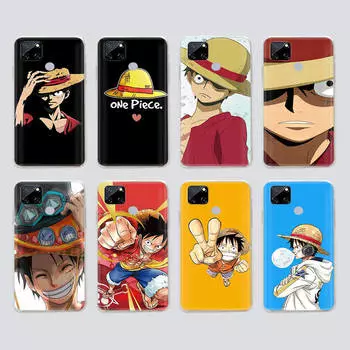 Прозрачный чехол для Samsung A04 A14 A23 M33 M53 Realme 10 9 C35 C55 VIVO X80 Infinix Hot 30 Note 11 Tecno Spark 8P Pro W-75 One Piece Luffy VIVO Y02 аэро