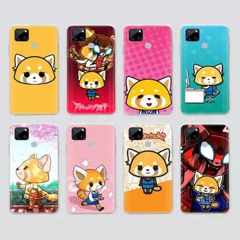 Прозрачный чехол для Samsung A04 A14 A23 M33 M53 Realme 10 9 C35 C55 VIVO X80 Infinix Hot 30 Note 11 Tecno Spark 8P Pro L-25 Aggretsuko Infinix Hot 10S аэро