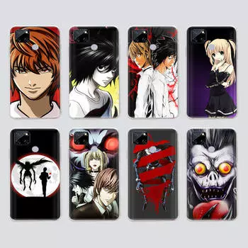 Прозрачный чехол для Samsung A04 A14 A23 M33 M53 Realme 10 9 C35 C55 VIVO X80 Infinix Hot 30 Note 11 Tecno Spark 8P Pro W-62 Death Note VIVO X80 кожа буйвола