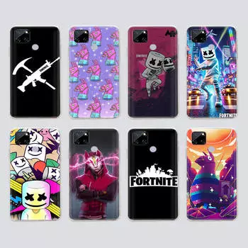 Прозрачный чехол для Samsung A04 A14 A23 M33 M53 Realme 10 9 C35 C55 VIVO X80 Infinix Hot 30 Note 11 Tecno Spark 8P Pro F-91 Fortnite Game Realme Narzo 50i Prime жасмин