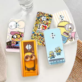 Прозрачный чехол для Samsung A04 A14 A23 A34 A54 M23 M33 M52 M53 Realme Narzo 50 50I 50a Prime C35 C55 C30S 10 9 Pro M-75 Забавные миньоны VIVO Y16 олений