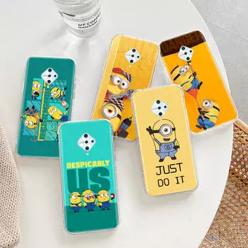 Прозрачный чехол для Samsung A04 A14 A23 A34 A54 M23 M33 M52 M53 Realme Narzo 50 50I 50a Prime C35 C55 C30S 10 9 Pro M-80 Minions VIVO Y30 кожа буйвола