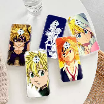 Прозрачный чехол для Samsung A04 A14 A23 A34 A54 M23 M33 M52 M53 Realme Narzo 50 50I 50a Prime C35 C55 C30S 10 9 Pro D-70 Семь смертных грехов VIVO X80 Pro коричневато-жёлтый