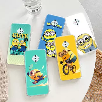 Прозрачный чехол для Samsung A04 A14 A23 A34 A54 M23 M33 M52 M53 Realme Narzo 50 50I 50a Prime C35 C55 C30S 10 9 Pro M-77 Миньоны мультфильм Tecno Camon 18T серый