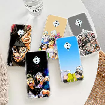 Прозрачный чехол для Samsung A04 A14 A23 A34 A54 M23 M33 M52 M53 Realme Narzo 50 50I 50a Prime C35 C55 C30S 10 9 Pro D-66 Black Clover Anime Infinix Zero 30 5G кожа буйвола