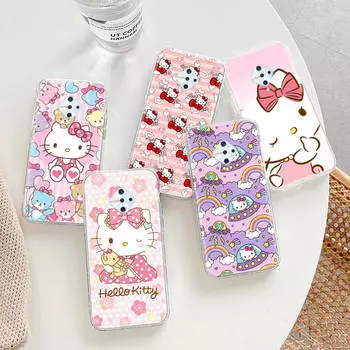 Прозрачный чехол для Samsung A04 A14 A23 A34 A54 M23 M33 M52 M53 Realme Narzo 50 50I 50a Prime C35 C55 C30S 10 9 Pro H-30 Cute Hello Kitty Realme C55 арлекин