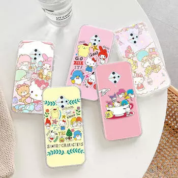 Прозрачный чехол для Samsung A04 A14 A23 A34 A54 M23 M33 M52 M53 Realme Narzo 50 50I 50a Prime C35 C55 C30S 10 9 Pro H-32 Sanrio Персонажи Realme C55 бездна