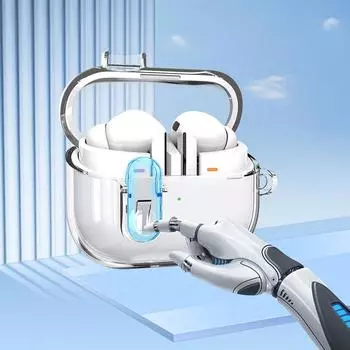 Прозрачный чехол для Samsung Buds 3 Pro Lock Case противоударный антицарапающий пылезащитный TPU Carabin S9L3 Transparent-For Samsung Buds 3pro