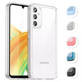 Прозрачный чехол для Samsung Galaxy A14 A34 5G A24 4G, мягкая рамка + прозрачные акриловые противоударные чехлы для Galaxy A14, защитный чехол A14