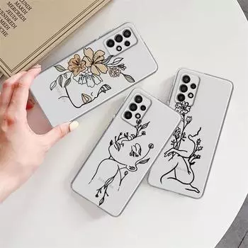 Прозрачный чехол для Samsung Galaxy A52 A12 A51 A32 A21s A71 A32 A22 50 A70 A31 A72 5G, чехол для телефона Love Line Flower Samsung A53 5G