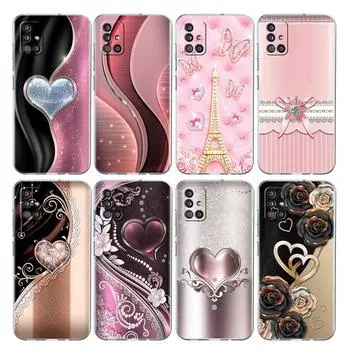 Прозрачный чехол для Samsung Galaxy A52 A12 A51 A32 A21s A71 A32 A22 50 A70 A31 A72 5G, чехол для телефона Love Bow Samsung A53 5G