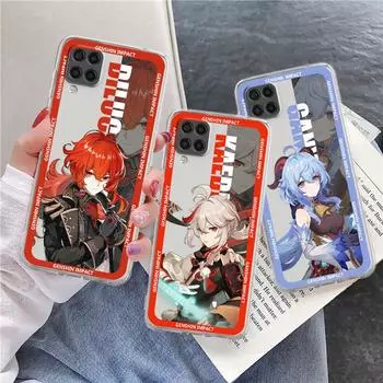 Прозрачный чехол для Samsung Galaxy A52 A12 A51 A32 A21s A71 A32 A22 50 A70 A31 A72 5G, чехол для телефона Genshin Impact Game, милый чехол Samsung A71 5G