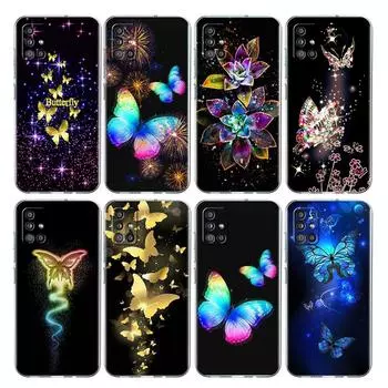 Прозрачный чехол для Samsung Galaxy A52 A12 A51 A32 A21s A71 A32 A22 50 A70 A31 A72 5G чехол для телефона бабочка Samsung A03